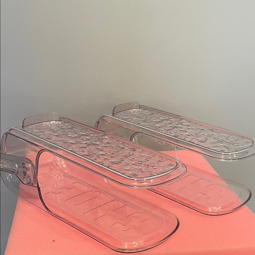 Clear Plastic Shoe Boxes-organizers - storage set of 2 new